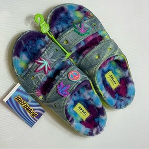 Crocs x Half Baked Cozzzy Sandals Clogs Faux Fur Slides Unisex Women's 8 Men's 6